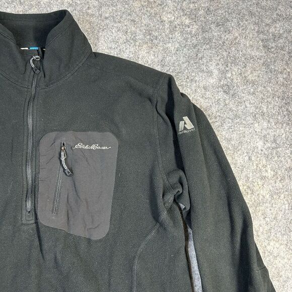 Eddie Bauer Quarter Zip Mens Medium Black Fleece First Ascent Pullover Outdoors - Picture 2 of 8
